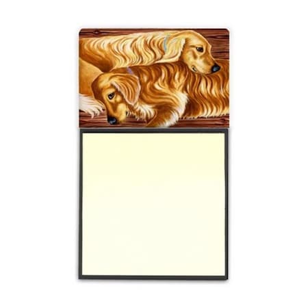Carolines Treasures Carolines Treasures AMB1387SN Zeus & Chloie the Golden Retrievers Sticky Note Holder AMB1387SN